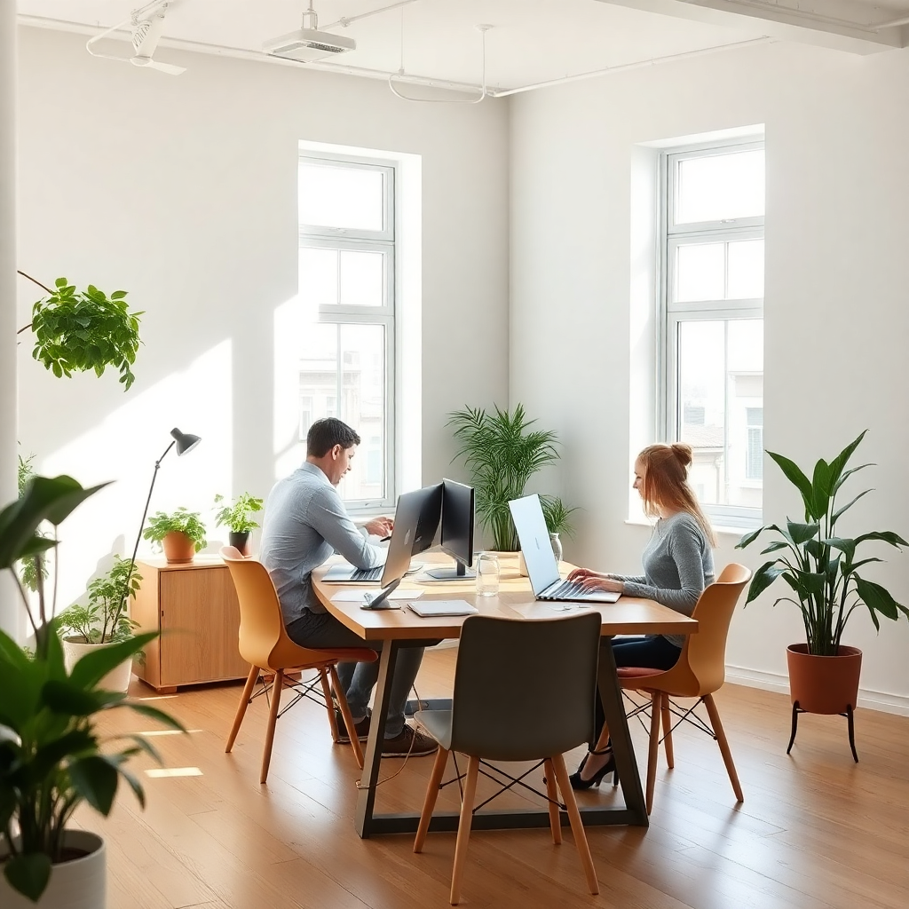 Scandinavian minimalist office space